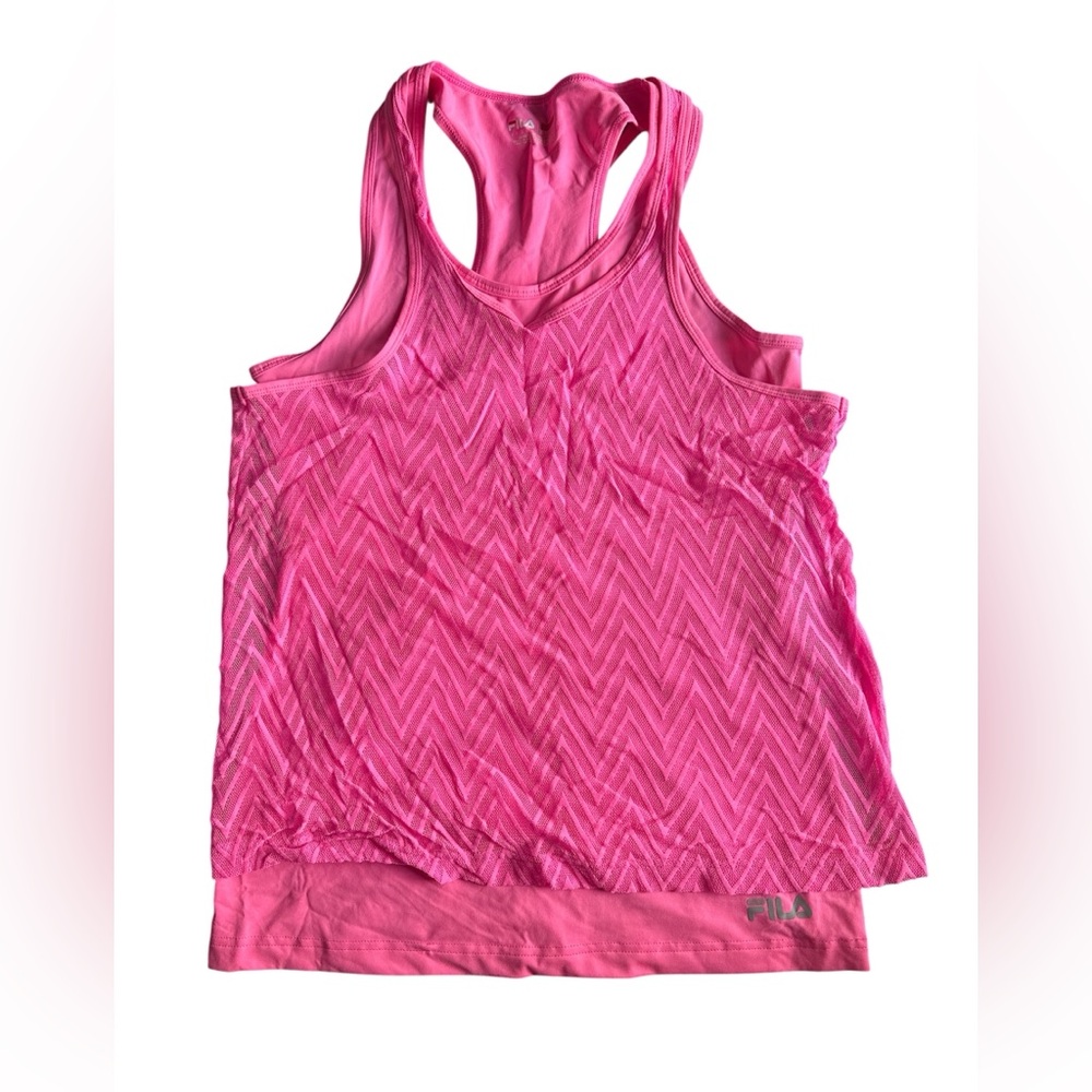 Fila Sport Women's Vibrant Pink Chevron Tank Top